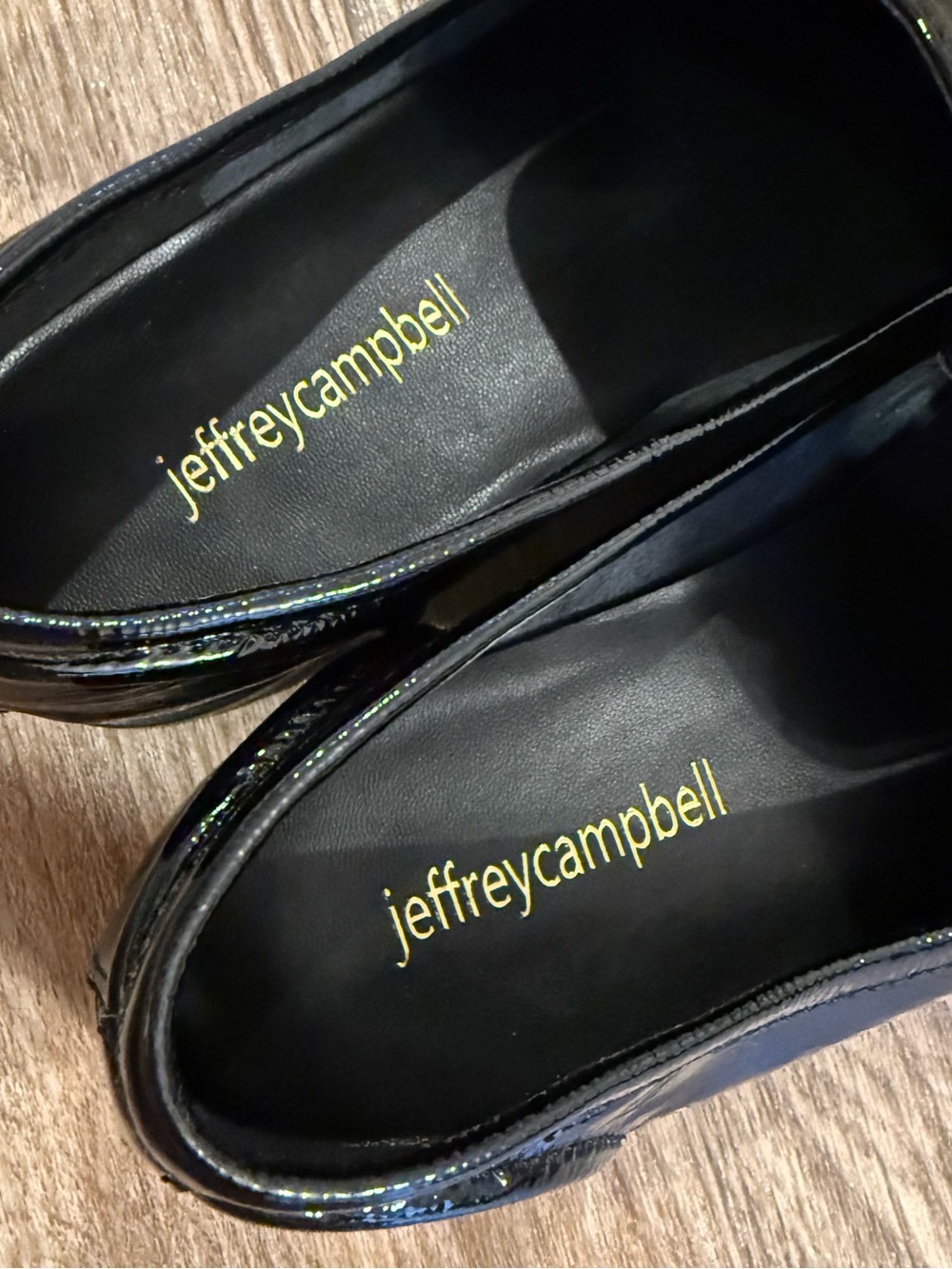 Jeffrey Campbell Velveteen Horsebit Loafers Black Patent Leather Luxury Size 7.5 - Picture 7 of 7
